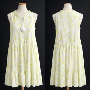 Torrid Women 3 Yellow White Floral Sleeveless Tassel Tiered Midi Dress RN148862